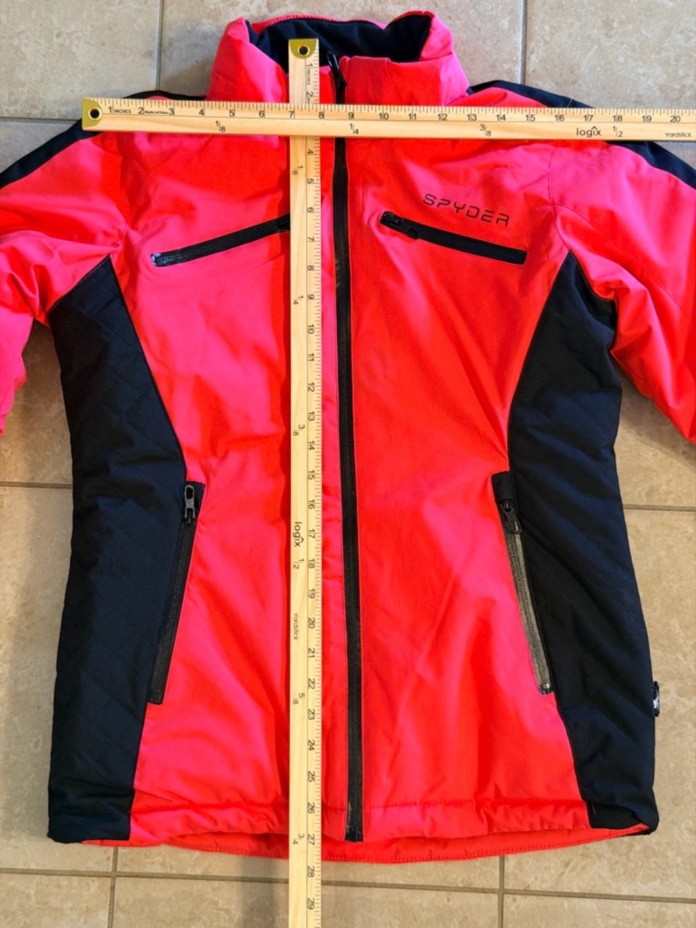 Spyder Red and Black Insulated Ski Jacket with Spider Logo - Picture 13 of 16